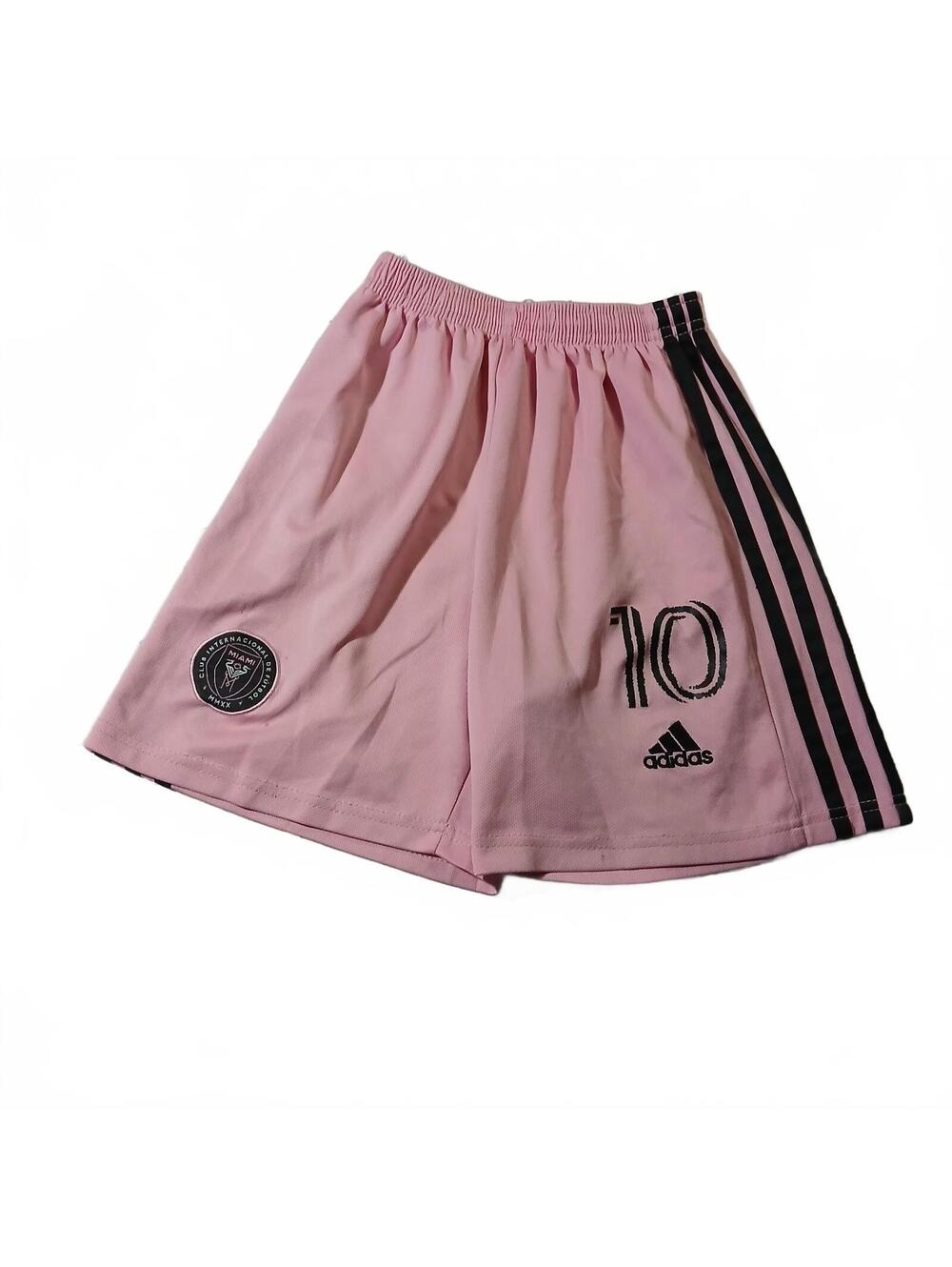 Adidas Inter Miami Messi 10 Pink Soccer Shorts Striped Y2K Streetwear